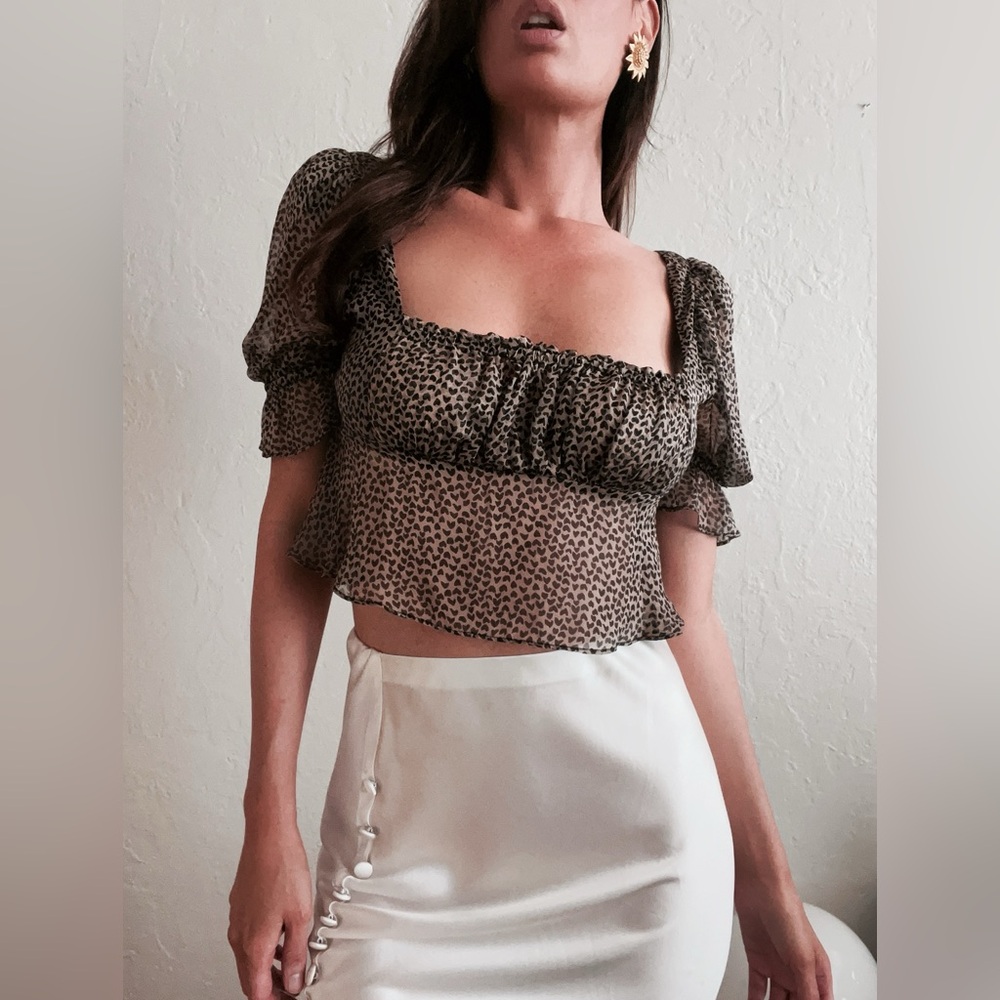 STONE COLD FOX HEART PRINT LULU CROP DOEN CHRISTY DAWN FREE PEOPLE ANTHROPOLOGIE